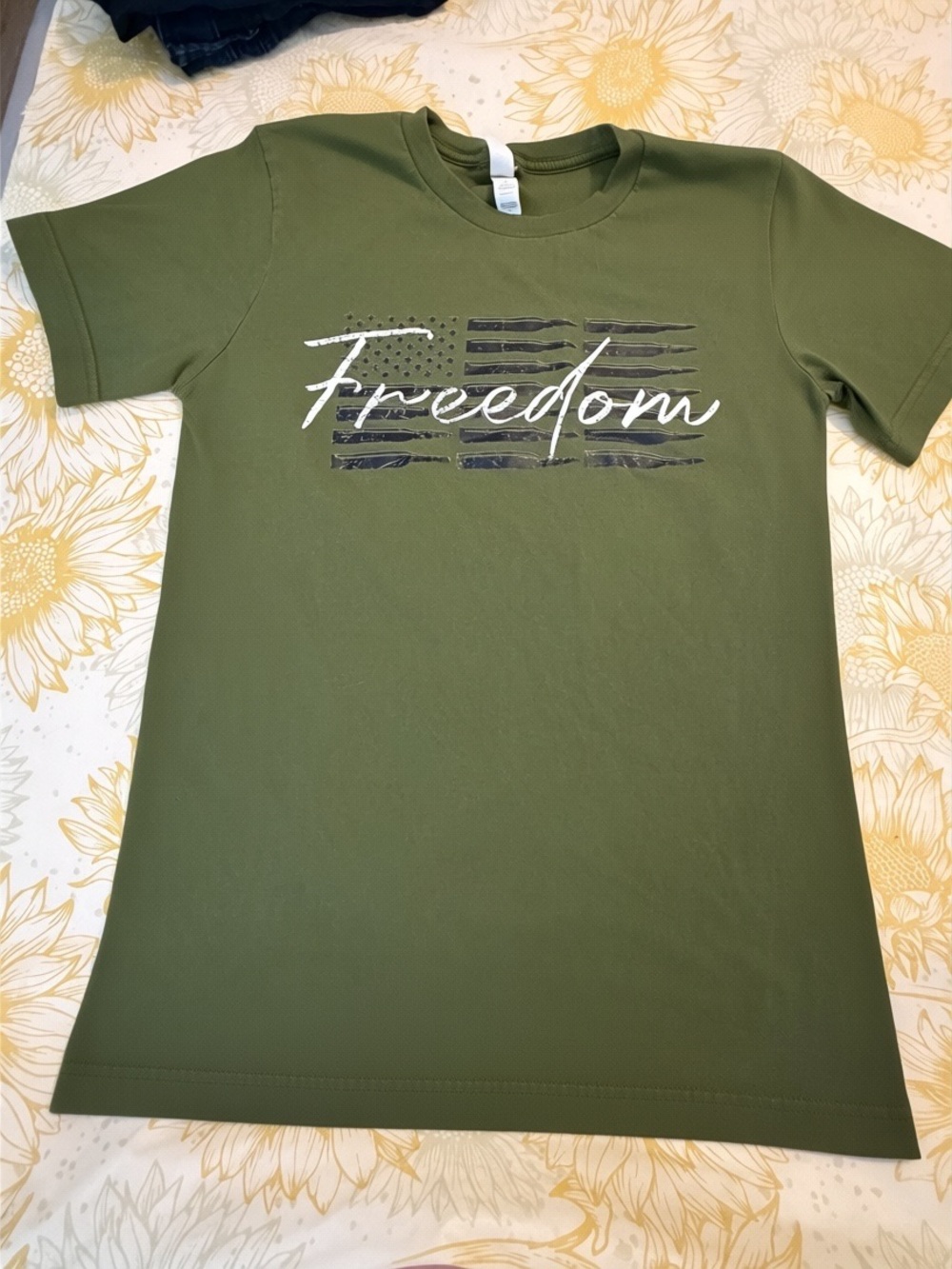 Bella Canvas Olive Green 'Freedom' Graphic Tee